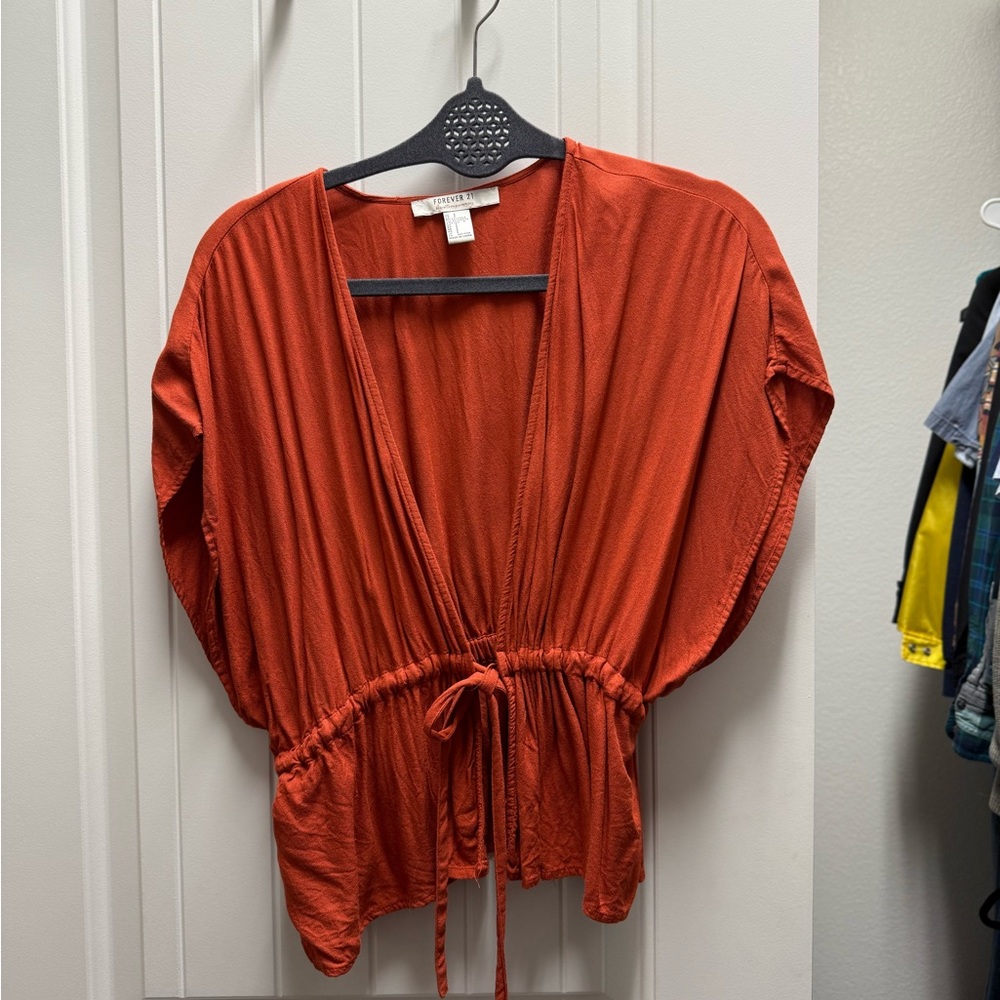 Women's Rust Top with Tie Detail